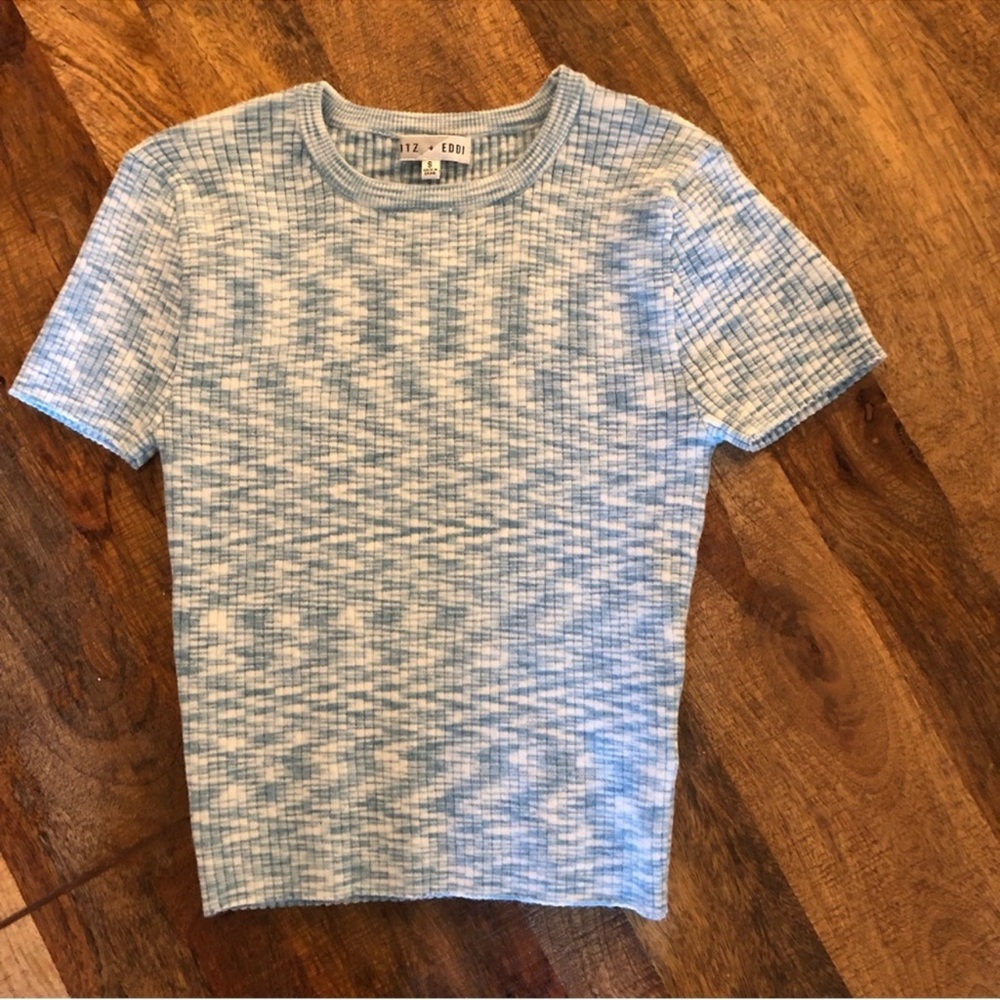 Fitz+Eddi The Buckle Baby Blue Crop Top Small